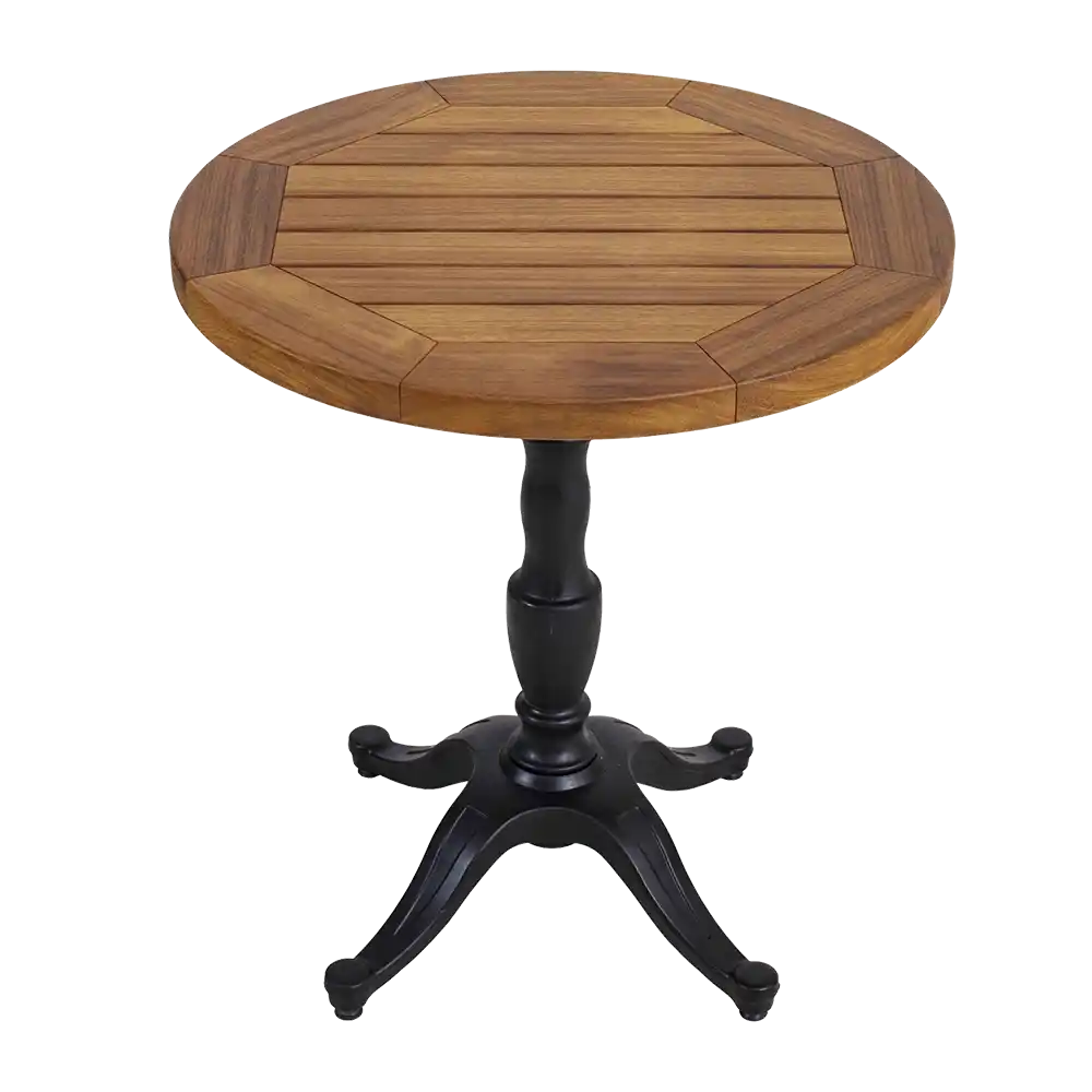Round Iroko Outdoor Cafe Restaurant Table