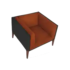 LAYER ספה משרדית למושב יחיד בצבע אדום