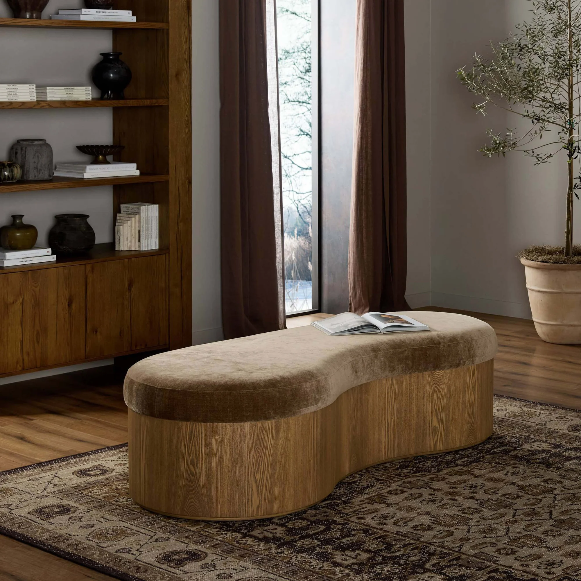 AHŞAP FASULYE ŞEKLİNDE BENCH görsel 4