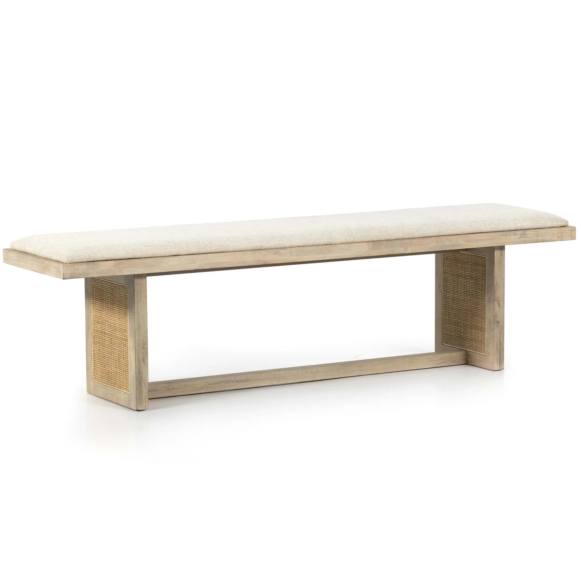 CLARİTA YEMEK BENCH – BEYAZ BOYALI MANGO AHŞAP görsel 3