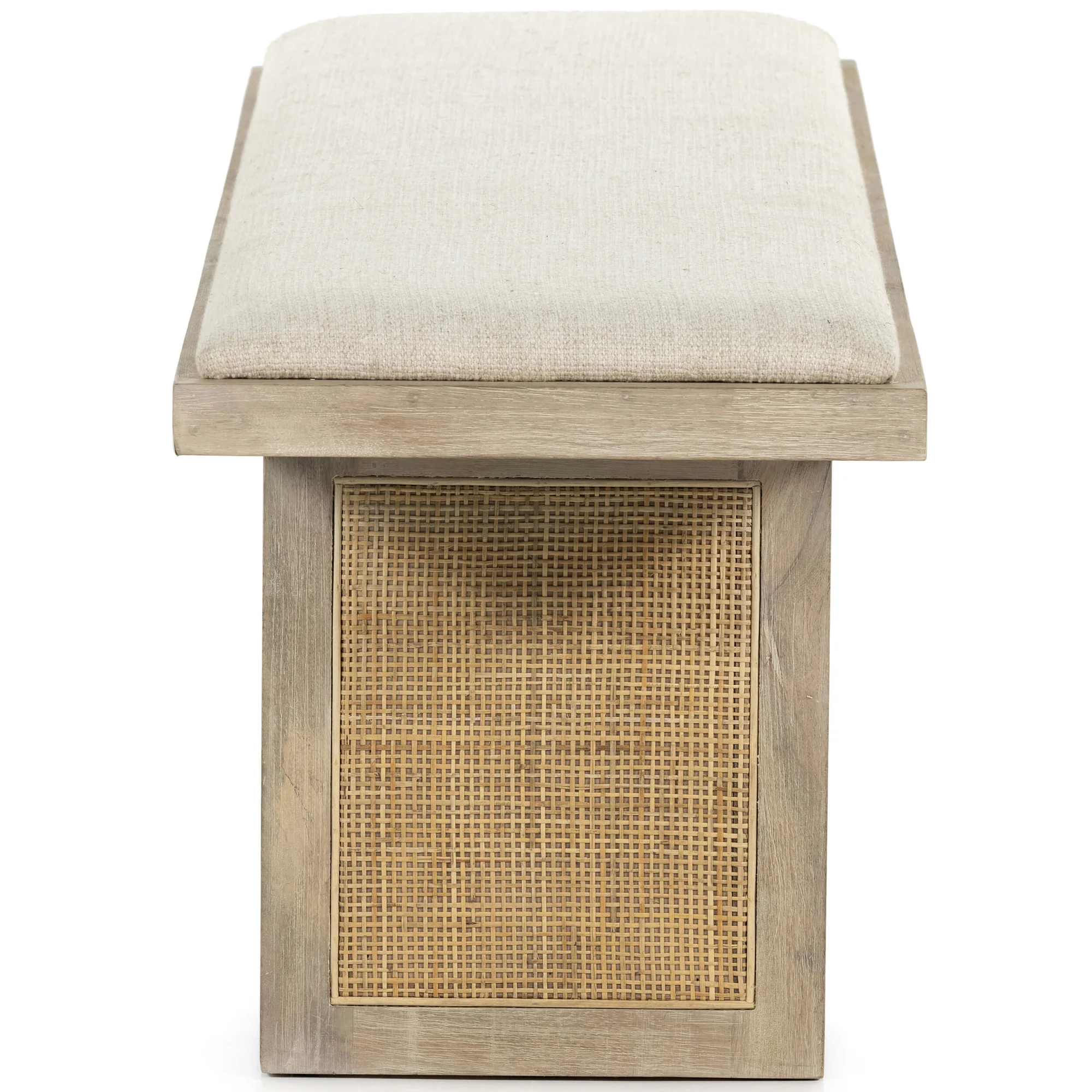 CLARİTA YEMEK BENCH – BEYAZ BOYALI MANGO AHŞAP görsel 4