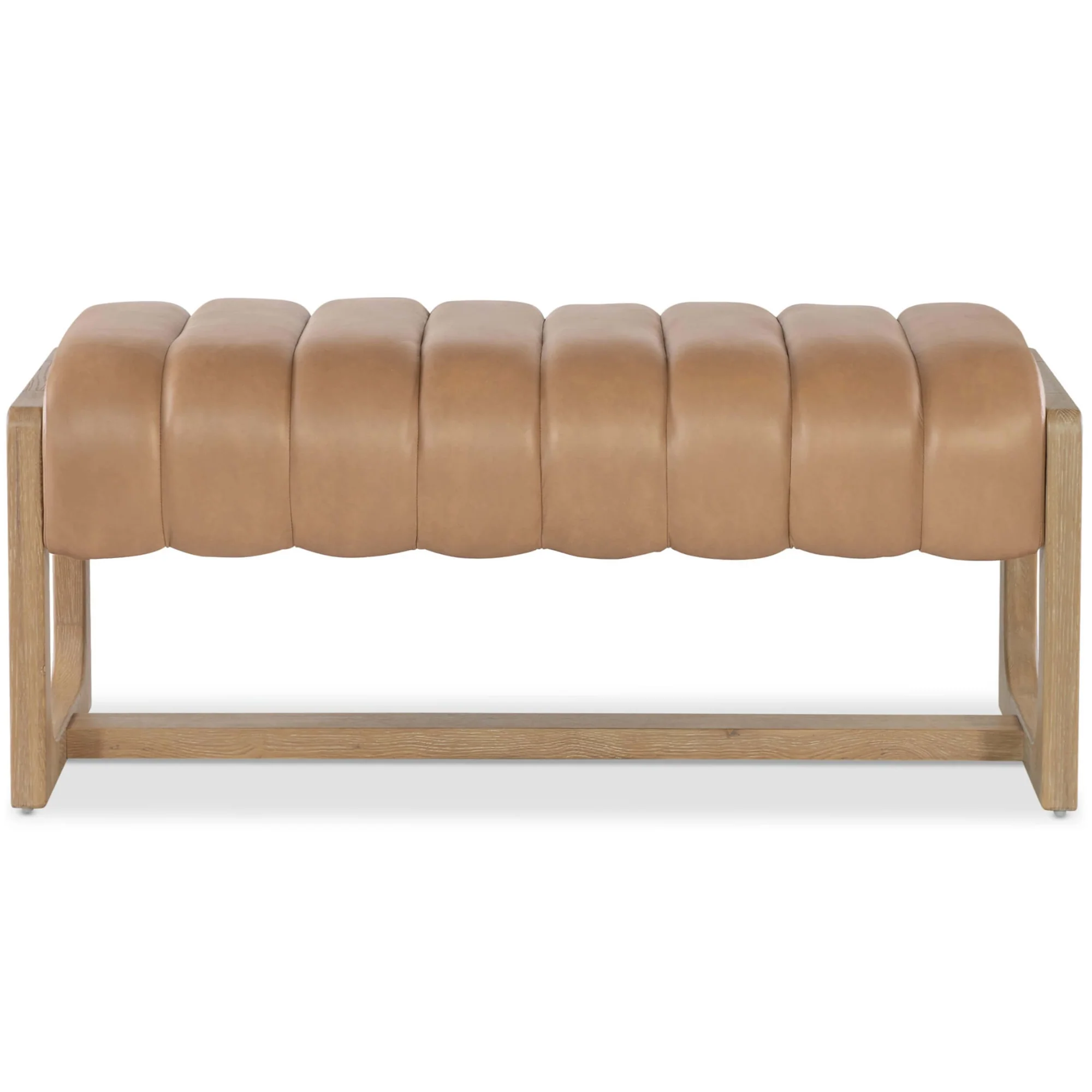 DERİ DÖŞEMELİ AHŞAP GÖVDELİ MODERN BENCH görsel 2