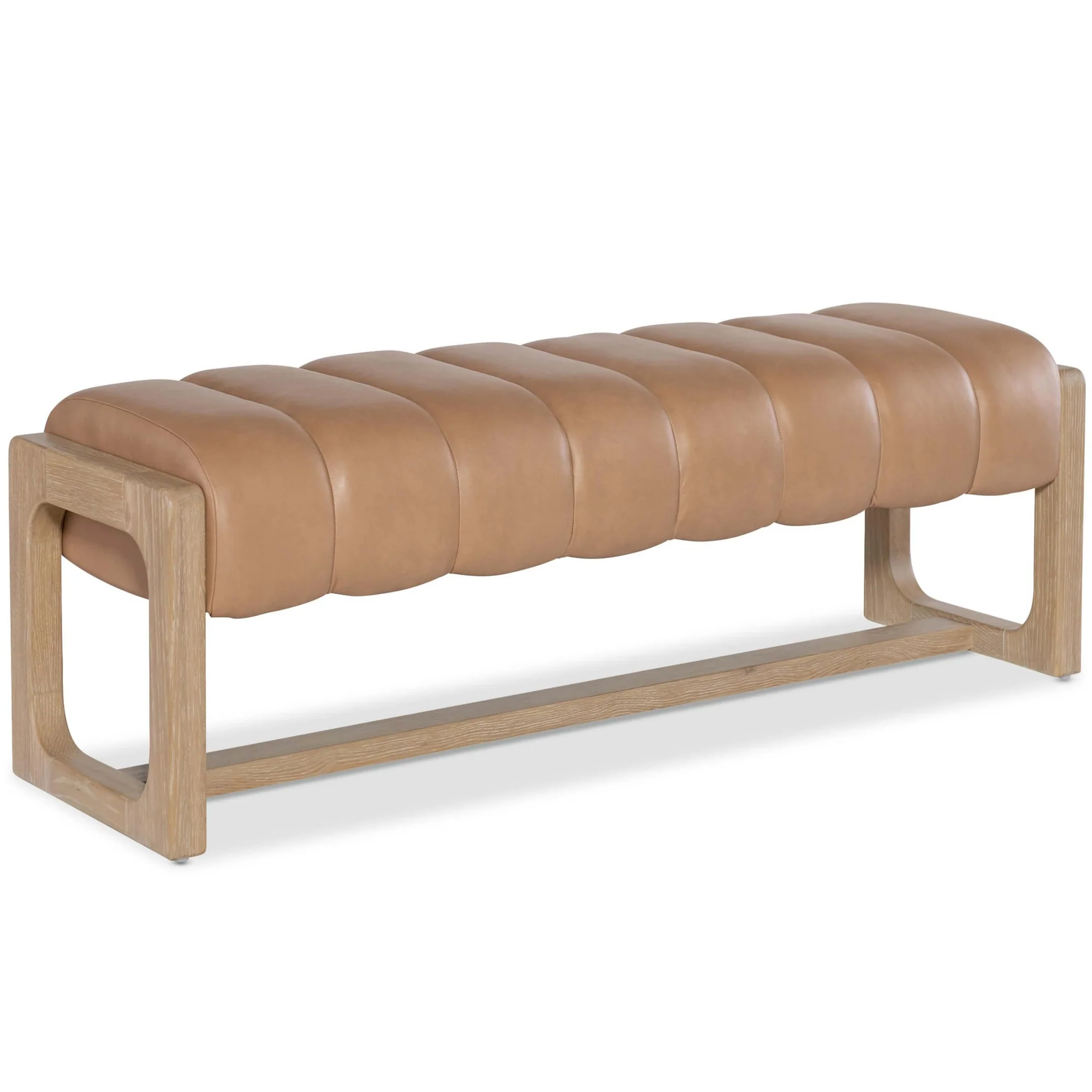 DERİ DÖŞEMELİ AHŞAP GÖVDELİ MODERN BENCH