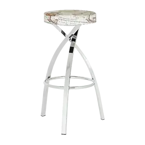 Ellipse White Backless Bar Stool